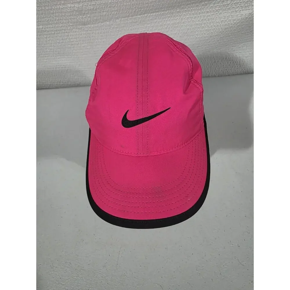 Nike Featherlight Dri-FIT Cap Pink Black Women’s Lightweight Running Golf